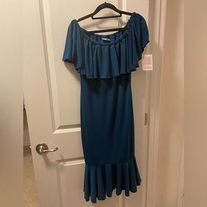 Lularoe CiCi dress teal blue medium